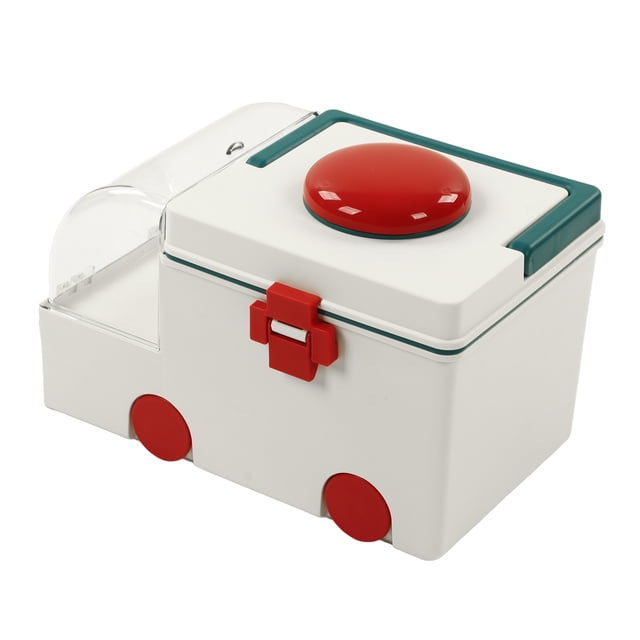Caja De Almacenamiento De Medicamentos De Doble Capa Con Forma De Ambulancia De Gran Capacidad Con Asa Portátil Para Viajes Y Uso Doméstico