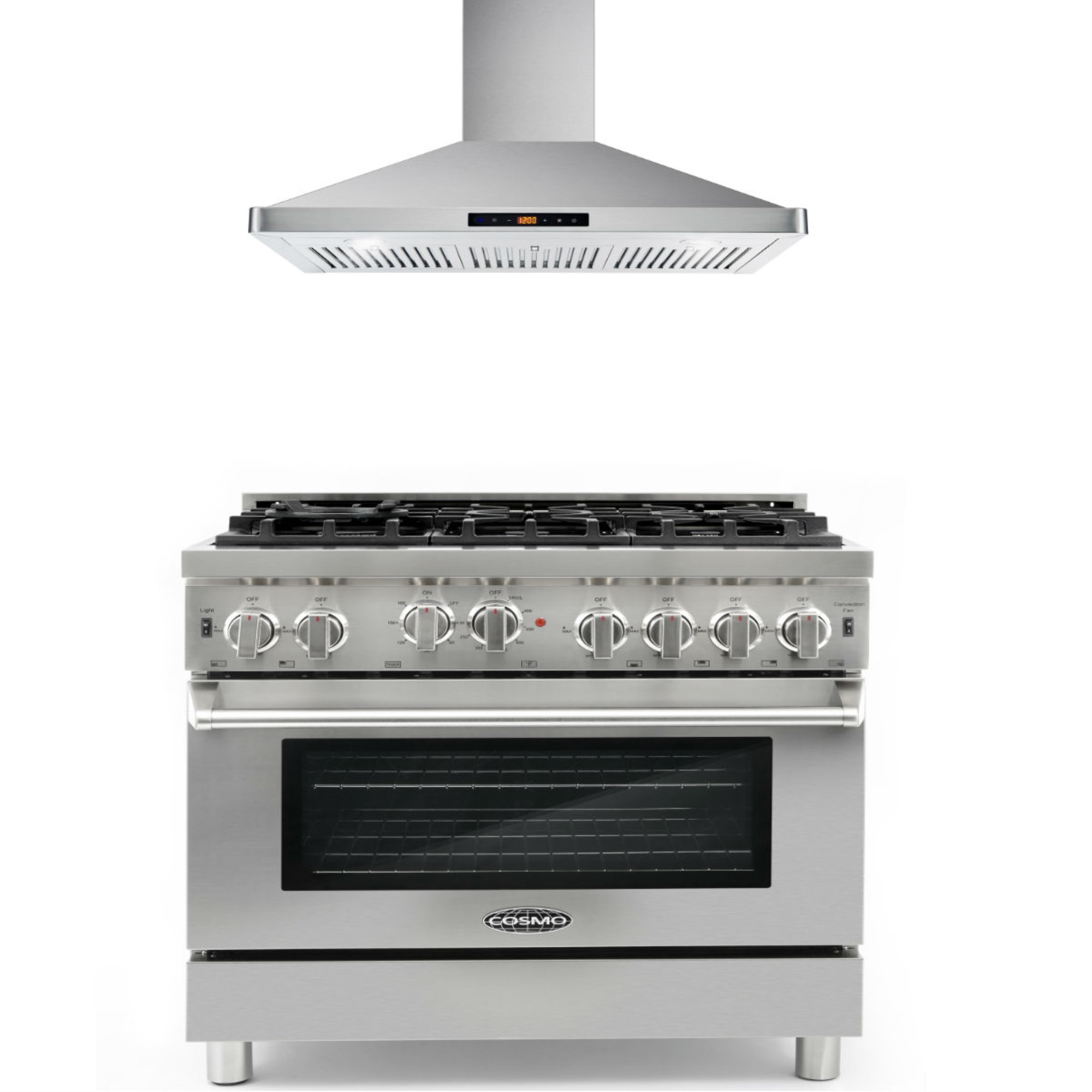 CommercialStyle 36 In. 4.5 Cu. Ft. Gas Range With 36 In. Ducted Range Hood In Stainless Steel