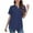 Navy, variant on Jewelreauty Womens Summer Short Sleeve Shirts V Neck Keyhole Loose Fit T-Shirts Casual Pullover Solid Blouses (S, Black)