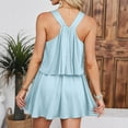 thumbnail image 3 of biudgviw Jumpsuits for Women Ruffle Square Neck Strap Tank Top Rompers Elegant One Piece Flowy Summer BBeach Vacation Outfits, 3 of 6