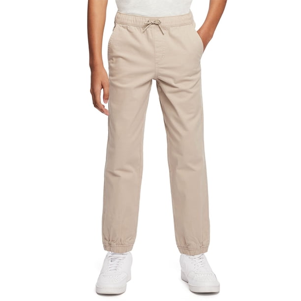 Mud Kingdom Boys Fleece Lined Winter Pants - Elastic Waist, Warm Play Pants Size 6 Khaki