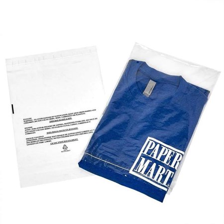 Lip & Tape Self Sealing Polyethylene Bags With Safety Message, 7 X 10 1.5Mil , Clear, Case 1000 | Quantity: 1000 by Paper Mart