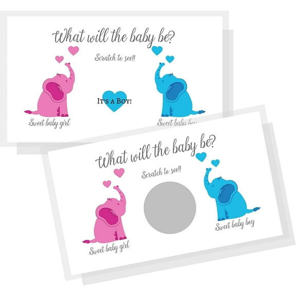 It's A Boy/Girl Gender Reveal Scratch Off Cards  Gender Reveal Party Scratch Offs  Gender Reveal Games Party Favors  Baby Shower  Gender Announcement Cards to Mail or hand out It's A Boy- Blue