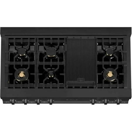 ZLINE - Professional 48" Gas Cooktop with 7 Burners - Black Stainless Steel