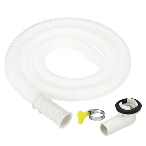Uxcell 3.3ft Air Conditioner Drain Hose Kit, Universal Drain Connector Hose with Clamp Connector 8, White