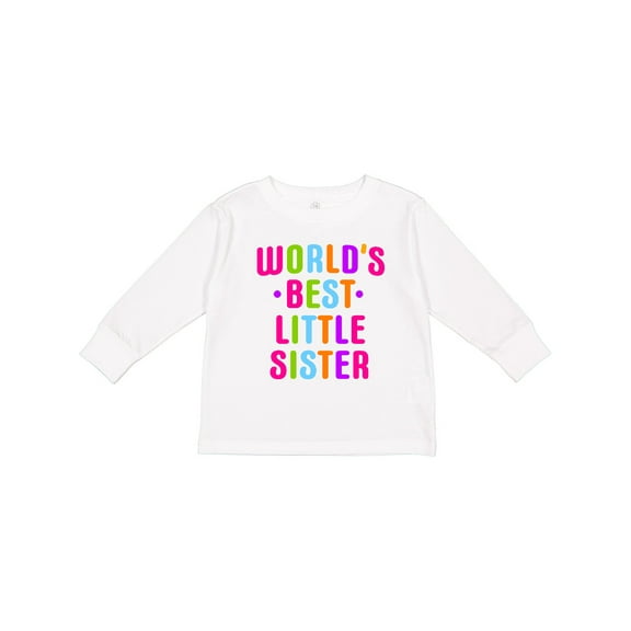 Inktastic Worlds Best Little Sister Girls Long Sleeve Toddler T-Shirt