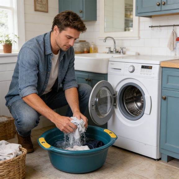 Thickened Plastic Wash Basin with Non-Slip Handles - Multifunctional Household Tub for Bathroom, Kitchen & Laundry