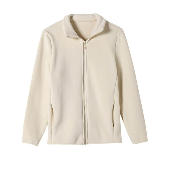 Sakmal Womens Barn Jacket Beige Fleece Jacket Fashion Women's Clothing M