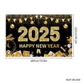 thumbnail image 2 of Banner grande negro de Feliz Año Nuevo -180*115 cm, tela duradera sin bolsillo, alta calidad, color vibrante y suave, 2 of 5