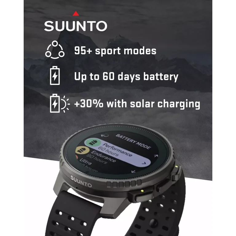 Suunto Vertical Unisex Titanium Solar Watch, 49mm Case Diameter