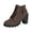 Coffee, variant on Elegant Back Zip Ankle Boots With Knot Texture Heel And Lace Up Front For Everyday Comfort In Autumn Style Women'S Ankle Booties Platform Round Toe, Black, 39