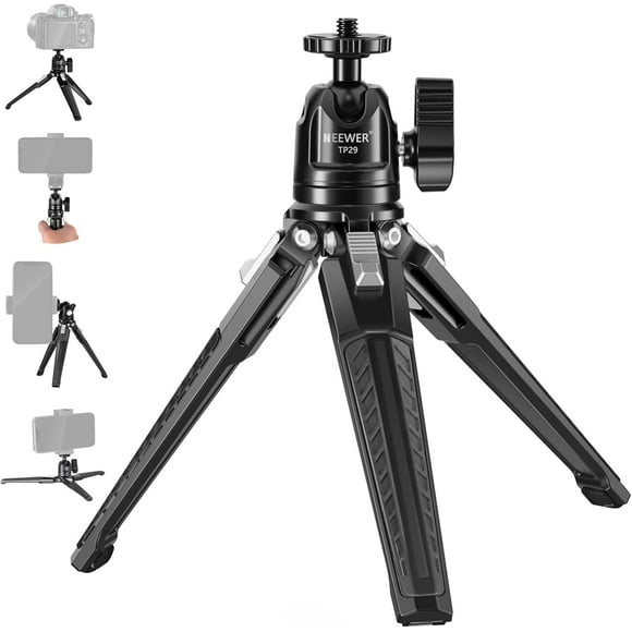 Mesa pequeña de metal Tripod Neewer TP29 con cabeza esférica de 360°, 3 kg