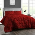 thumbnail image 2 of HNB Store 3pc Duvet Cover Set | Microfiber Made | King/Cal-King Size Duvet Cover with 2 Pillowcases | Burgundy | Pinch, 2 of 7