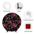 thumbnail image 4 of Cauagu Flowers And Humming Bird1 Print Bone China Decorative Plate, Wall Mount Plate Holiday Decor Decorative Ceramic Plates with Stand Elegant Household Plates Decorative-6in, 4 of 6