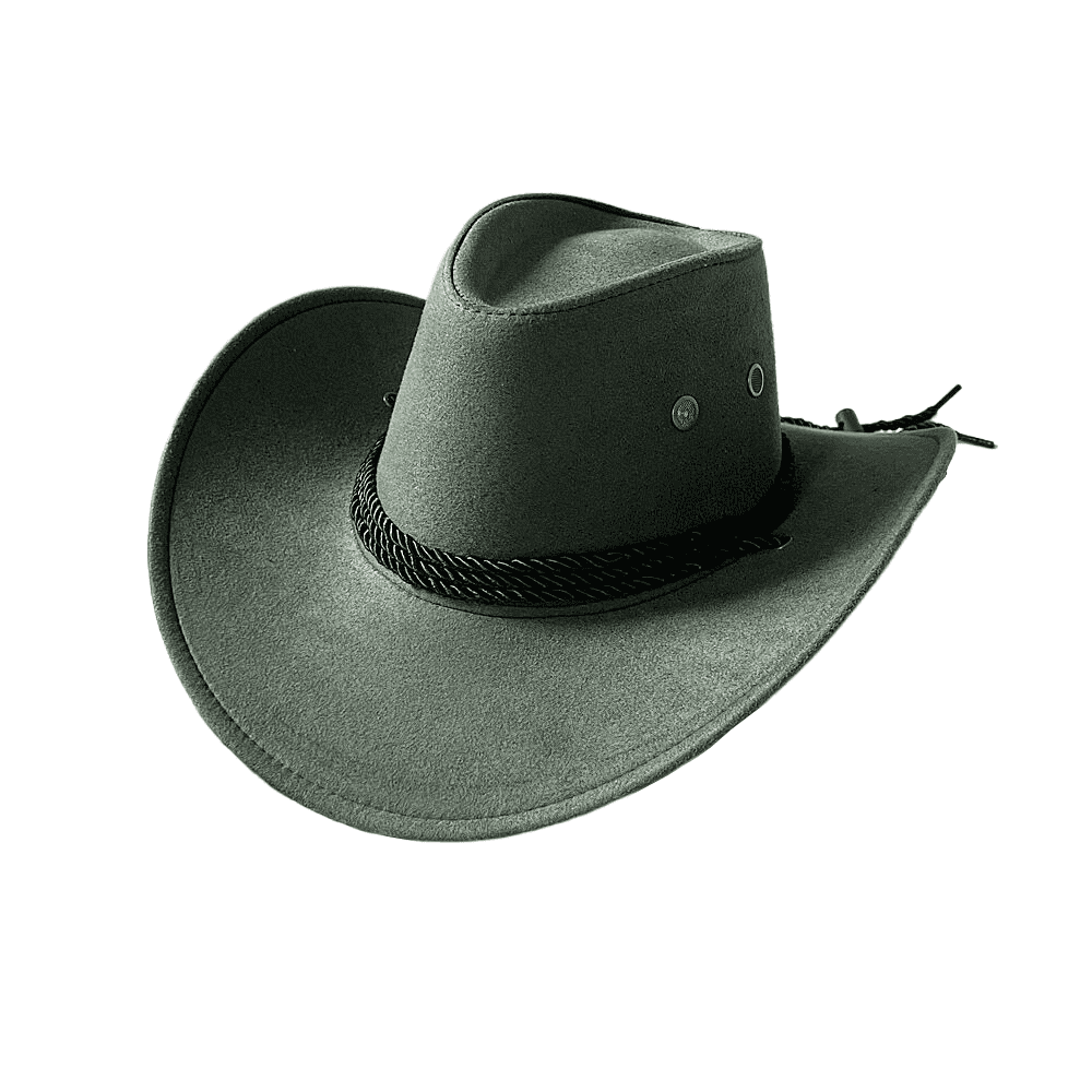 LZLER Men Women Western Cowboy Hat Wide Brim Sunshade Hat Men's Riding Hat with Strap