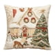thumbnail image 2 of Funda De Almohada De Lino Fundas De Almohada Navideñas De 45x45cm, Decorativas, De Algodón Suave Y Con Cremallera Oculta, Para Decoración Festiva Del Hogar, Color Beige (1 Unidad) Rkxzt, 2 of 7