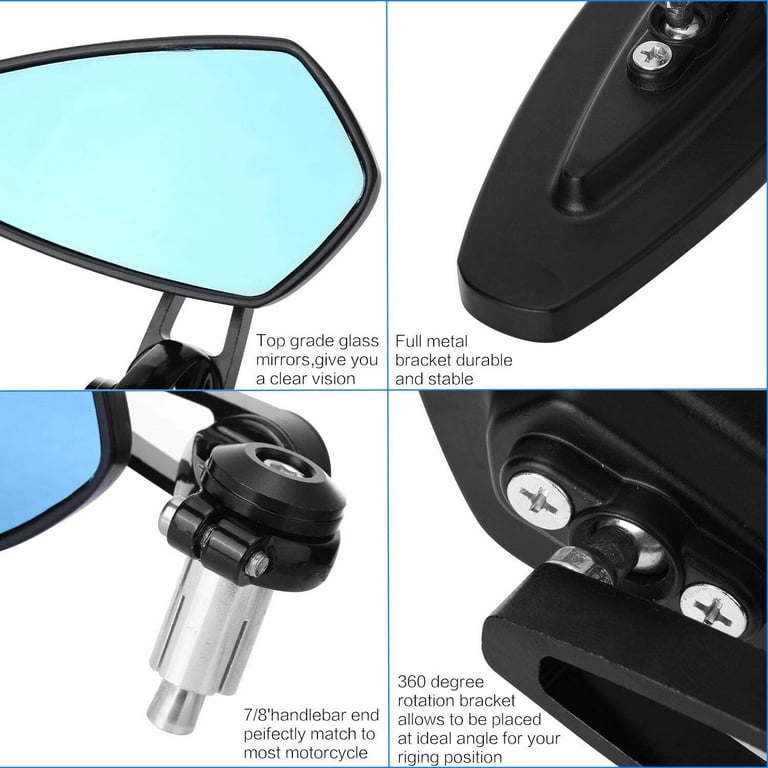7/8 In 22mm Bar End Rearview Mirrors For Motorcycles And Scooters - Foto 4