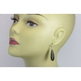 thumbnail image 3 of Sterling Silver Obsidian Earrings Velvet Black Shimmer Smooth Long Teardrops Designed for Adult Women, 3 of 5