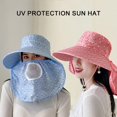 thumbnail image 6 of TNOBHG Mesh Face Protection Sun Hat Women Summer Sun Hat Floral Print Brim Sunscreen Face Guard Sun Protection Hat Shawl Design Outdoor Tea Hat Sun Hat, 6 of 8
