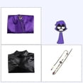 thumbnail image 3 of Disfraz de Raven de los Teen Titans para cosplay, mono, capa, conjunto de disfraces para Halloween, carnaval, fiesta, disfraz, 3 of 5