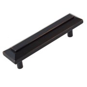 GlideRite 3 Inch Center Classic Grooved Rectangle Pull Cabinet Hardware Handles, Oil Rubbed Bronze, Pack of 10