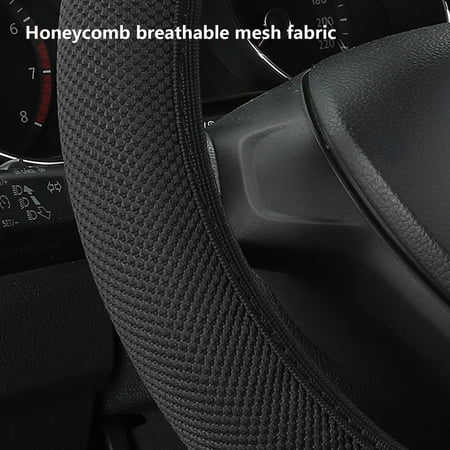 Dpityserensio Elastic Stretch Steering Wheel Cover,Warm In Winter and Cool In Summer,Universal 15 Inch,Microfiber Breathable Mesh Fabric,No-Slip,Odorless