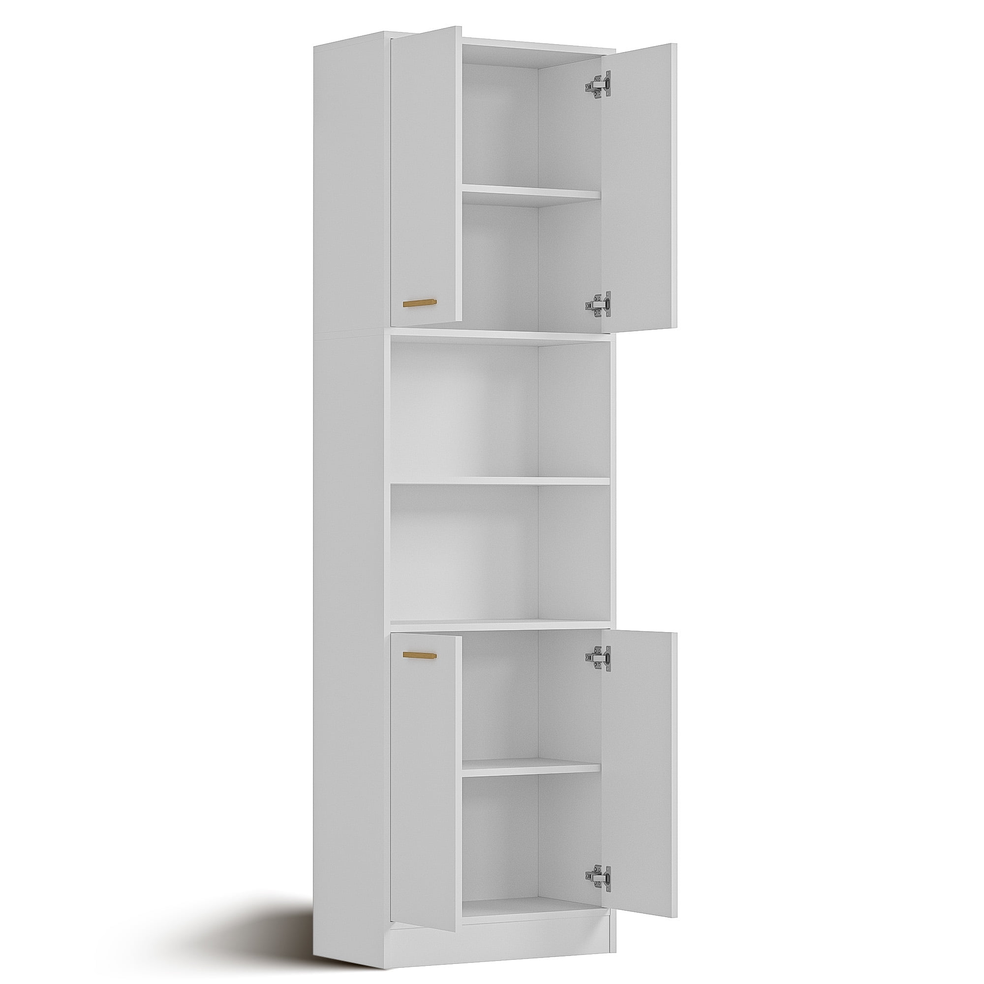 Cozy Castle 75" Pantry Cabinet with Adjustable Shelf, Space-Saving Storage Cabinets for Kitchen, Living Room or Bathroom, White