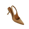 thumbnail image 3 of LangJing Women Slingback Low Kitten Heels Dress Shoes Pointed Closed Toe Stiletto Sandals Bridal Wedding Party Work Pumps Khaki,39, 3 of 7