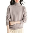 thumbnail image 2 of Baberdicy High Neck Sweater, Winter Knit Top Turtleneck Wool Sweater – Long Sleeve Pullover for Women, Women's Sweater S, 2 of 4