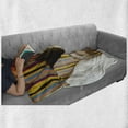 thumbnail image 5 of Puppy Soft Flannel Fleece Throw Blanket, Photo with Newborn Dog Sleeping in a Colorful Striped Gift Box Print, Cozy Plush for Indoor and Outdoor Use, 60" x 80", Multicolor, by Ambesonne, 5 of 5