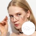thumbnail image 1 of Semi Glasses Frame Half No Lens Shape Woman Reading Metal Eyeglasses, 1 of 9