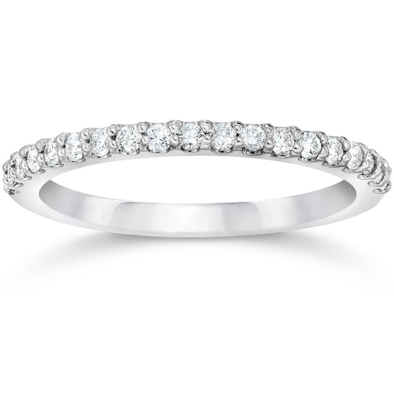 2Ct Diamond Pave Wedding Stackable Ring 14K White Gold Plated