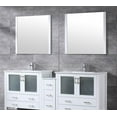 thumbnail image 3 of Lexora LV341884SAESM34 84 in. Volez Single Vanity with Side Cabinet, Integrated Top, White Integrated Square Sink & 34 in. Mirrors - White, 3 of 3