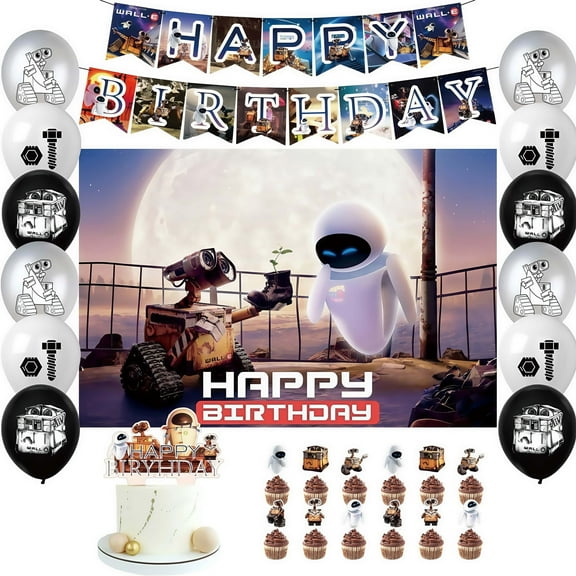 WALL-E birthday party supplies, WALL-E party decoration sets - WALL-E birthday decoration banners, backgrounds, balloon cake decorations and other party supplies