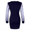 thumbnail image 7 of YMNXA Women's Dress Long Sleeve V Neck Mesh Sequins Retro Style Elegant Comfortable Dresses For Casual Daily Wear And Party Navy Xxl, 7 of 7