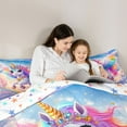 thumbnail image 4 of Castle Fairy Cute Unicorn Twin Bedding Sets,Kawaii Rainbow Animal Bedding Comforter Set, 4 of 8