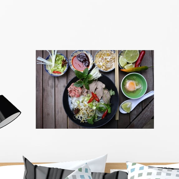 Pho Vietnamese Rice Noodles Wall Mural Decal Sticker, Wallmonkeys Peel & Stick Vinyl Graphic (24 in W x 16 in H)