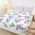 thumbnail image 3 of Homewish Chic Flower Floral Twin Sheet Sets, Cartoon Plant Botanical Twin Fitted Sheet, Simple French Fashion Flat Sheet, Luxury Bedroom Decor, 3pcs, 3 of 7