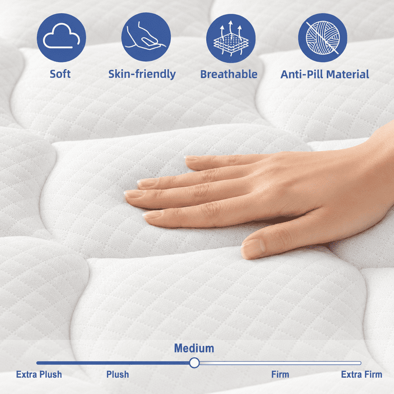 QUXPEA 10 inch King Mattress in a Box, Gel Memory Foam and Pocket