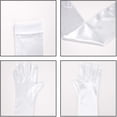 thumbnail image 3 of Guantes blancos Mujeres Guante largo Guante de noche Satén Codo Guante largo Codo blanco Guantes Ormromra YQ-0207, 3 of 5