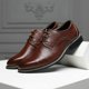 thumbnail image 3 of Nuevos Zapatos de cuero para hombre, Zapatos informales de alta calidad para hombre, vestido Formal cómodo hecho a mano, Zapatos planos Oxford con cordones para hombre, 3 of 5