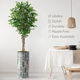 thumbnail image 3 of Artificial Tree in Modern Polygon Pattern Effect Planter, Fake Ficus Silk Tree for Indoor and Outdoor Home Decoration - 75" Overall Tall (Plant Pot Plus Tree), 3 of 4