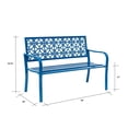 thumbnail image 2 of 50" L Metal Garden Bench Blue Lattice Design, 2 of 2
