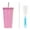 Pink, variant on 750ml Rhinestones Tumbler with Handle & Stainless Steel Straw Glitter Water Bottle, Shiny Crystal Insulated Bling Cup with Lid Brush for Women Travel Outdoor Portable Fashion Reusable Mugs