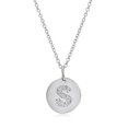 thumbnail image 1 of Amanda Rose Collection Sterling Silver Diamond Initial S Disc Pendant - Necklace, 1 of 1