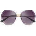 thumbnail image 2 of UBIUO Women Oversized Rimless Sunglasses Diamond Cutting Lens Sun Glasses B2569, 2 of 4