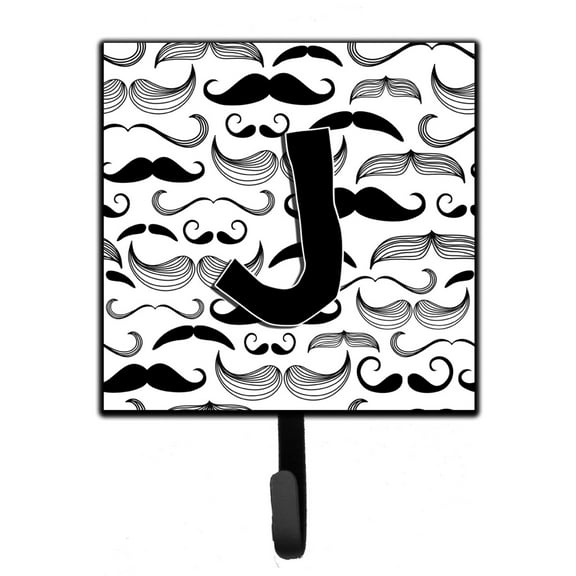 Letter J Moustache Initial Leash or Key Holder
