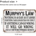 thumbnail image 2 of Murphy's law Vintage Metal Sign If Anything Can Go Wrong It Will Go Wrong Creative Tin Sign Motivational Wall Decor for Home Kitchen Bar Pub Cafe Farm Garden Garage Decor 12x8inch, 2 of 7