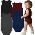 thumbnail image 2 of ToBeinStyle Baby Boys' 4 Pack Tank Top Bodysuit Onesies - Classic - Size 3, 2 of 7