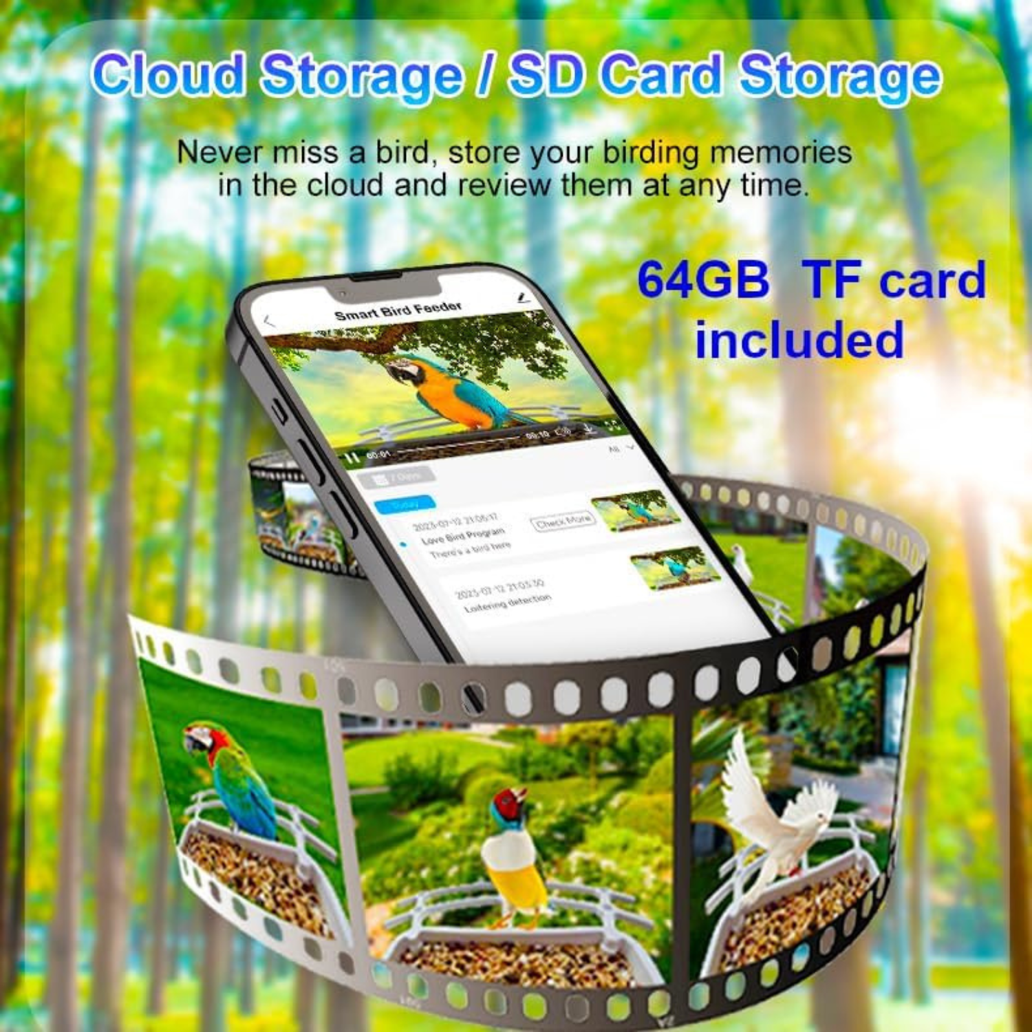 Bird Feeder with 5MP HD Camera & Solar Panel AI Bird Species Identification Smart Bird House - Live View Auto Capture Video for Backyard - Gifts for Bird Lovers